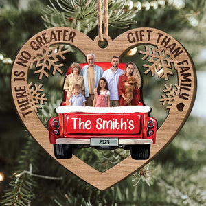 Red Truck Christmas Family Custom Photo - Personalized Ornament