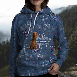 Red Dachshund Pround Mom-Hoodie