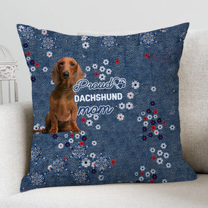 Red Dachshund Pround Mom-Pillow Case