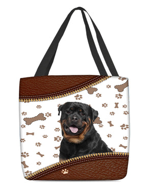 Rottweiler -Zipper Texture-Cloth Tote Bag