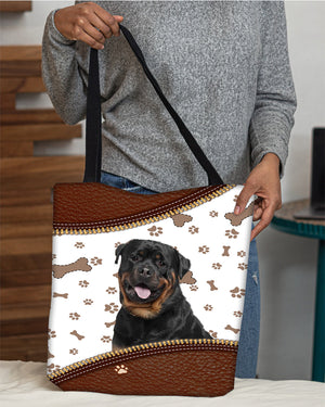 Rottweiler -Zipper Texture-Cloth Tote Bag