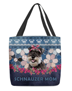 SCHNAUZER 3-Flower Jean Gift for you-Cloth Tote Bag