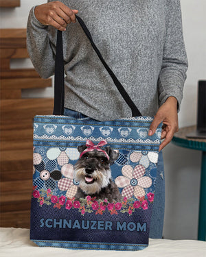 SCHNAUZER 3-Flower Jean Gift for you-Cloth Tote Bag