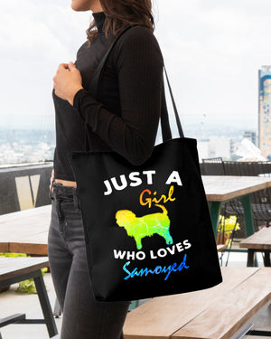 Samoyed-Just A Girl-Cloth Tote Bag