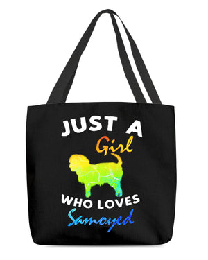 Samoyed-Just A Girl-Cloth Tote Bag