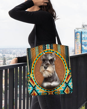 Schnauzer-Ethnic Style Cloth Tote Bag