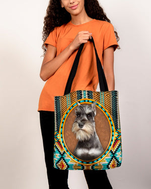 Schnauzer-Ethnic Style Cloth Tote Bag