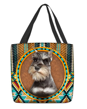 Schnauzer-Ethnic Style Cloth Tote Bag