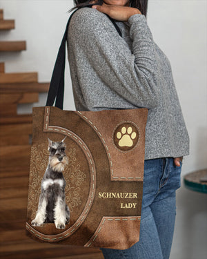 Schnauzer-Lady&Dog Cloth Tote Bag