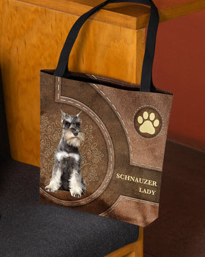 Schnauzer-Lady&Dog Cloth Tote Bag