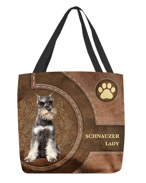 Schnauzer-Lady&Dog Cloth Tote Bag