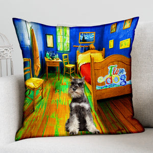 Schnauzer In the Bedroom-Pillow Case