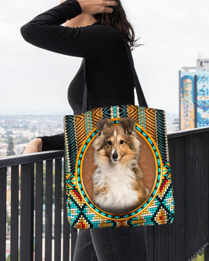 Shetland Sheepdog-Ethnic Style Cloth Tote Bag