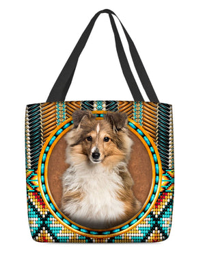 Shetland Sheepdog-Ethnic Style Cloth Tote Bag