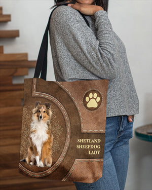 Shetland Sheepdog-Lady&Dog Cloth Tote Bag