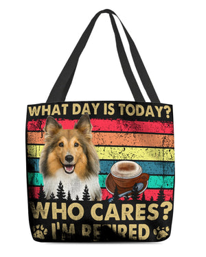 Shetland Sheepdog Who Cares-Cloth Tote Bag