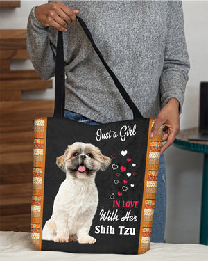 Shih Tzu In Love-Cloth Tote Bag