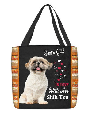 Shih Tzu In Love-Cloth Tote Bag