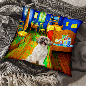 Shih Tzu In the Bedroom-Pillow Case