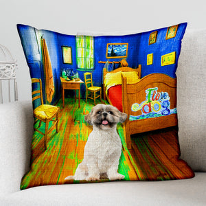 Shih Tzu In the Bedroom-Pillow Case