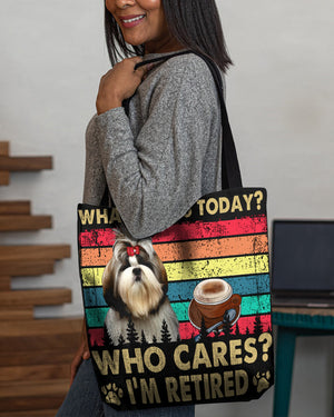 Shih Tzu Who Cares-Cloth Tote Bag