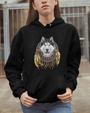 Siberian Husky-In Dreamcatcher Hooded Sweatshirt