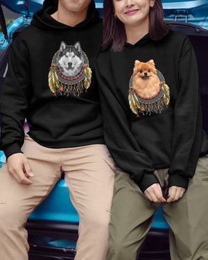 Siberian Husky-In Dreamcatcher Hooded Sweatshirt