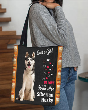 Siberian Husky In Love-Cloth Tote Bag