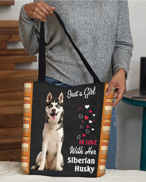 Siberian Husky In Love-Cloth Tote Bag