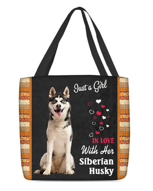 Siberian Husky In Love-Cloth Tote Bag