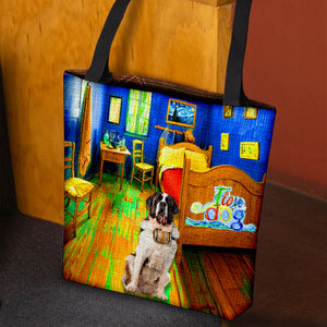 St Bernard in the bedroom-Cloth Tote Bag