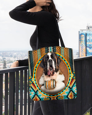 St Bernard-Ethnic Style Cloth Tote Bag