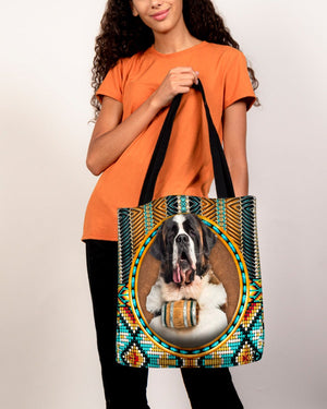 St Bernard-Ethnic Style Cloth Tote Bag