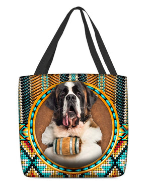 St Bernard-Ethnic Style Cloth Tote Bag