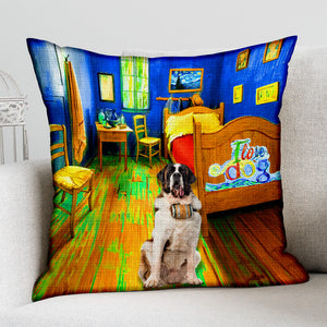 St Bernard In the Bedroom-Pillow Case