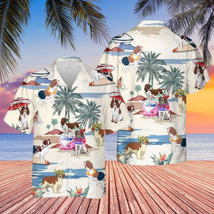 Welsh Springer Spaniel Summer Beach Hawaiian Shirt