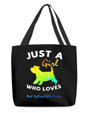 West Highland White Terrier-Just A Girl-Cloth Tote Bag