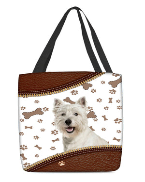 West Highland White Terrier (2)-Zipper Texture-Cloth Tote Bag