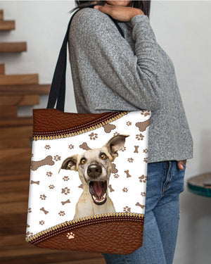 Whippet-Zipper Texture-Cloth Tote Bag