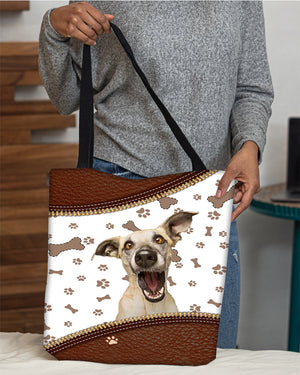 Whippet-Zipper Texture-Cloth Tote Bag