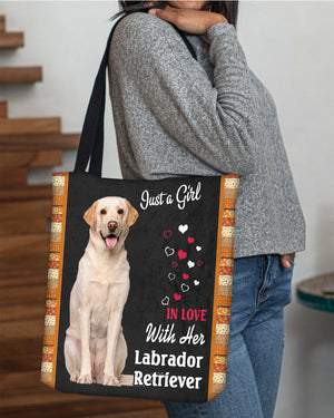 White Labrador Retriever  In Love-Cloth Tote Bag