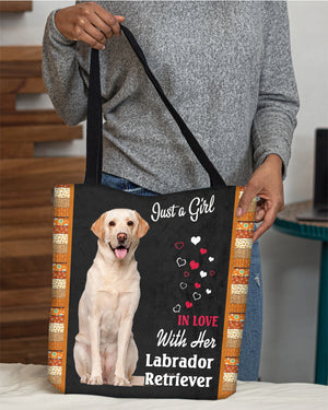 White Labrador Retriever  In Love-Cloth Tote Bag