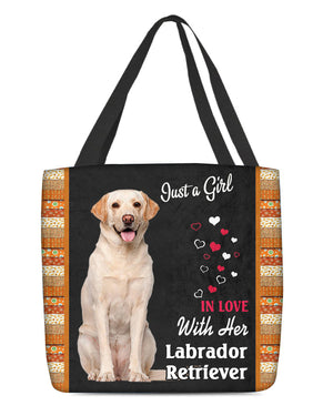 White Labrador Retriever  In Love-Cloth Tote Bag