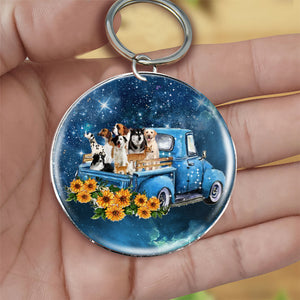 With Dog TAKE THE TRIP CLASSIC-Round Resin Epoxy Metal Keychain