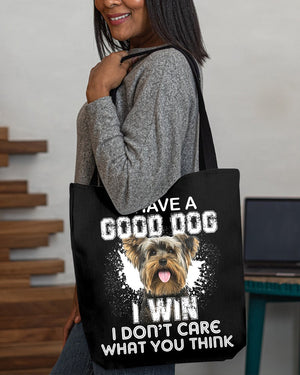 Yorkshire Terrier-I Win Cloth Tote Bag