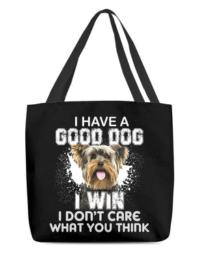 Yorkshire Terrier-I Win Cloth Tote Bag