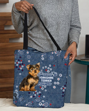 Yorkshire Terrier Pround Mom-Cloth Tote Bag