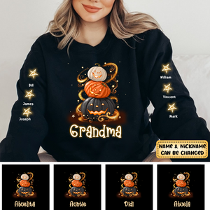 Personalized Gift For Grandma Pumpkin Halloween Fall Sweatshirt