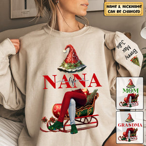 Personalized Love Grandma/Mom Life Christmas Sweatshirt