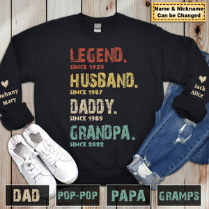 Personalized Vintage Legend Husband Father Grandpa Kids Sweatshirt